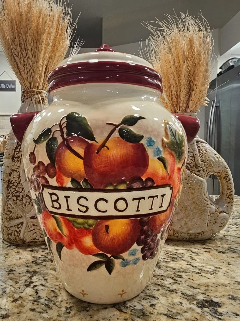 Hand Painted By Nonni Biscotti Vintage Ceramic Cookie Jar